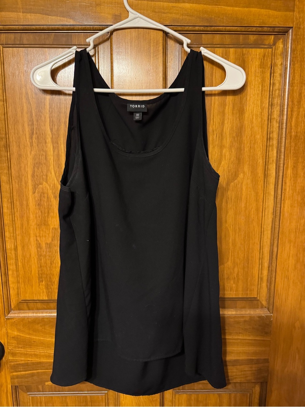 torrid Black Scoop Neck Layered-Front Tank